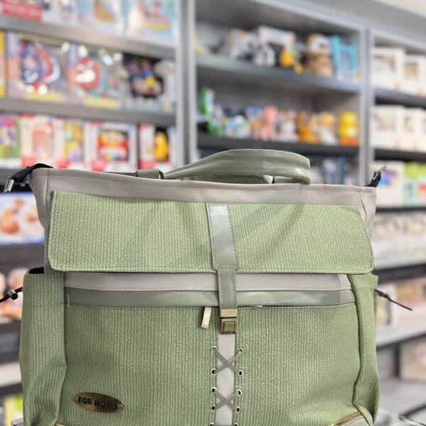 ساک لوازم چرم حصیری سبز