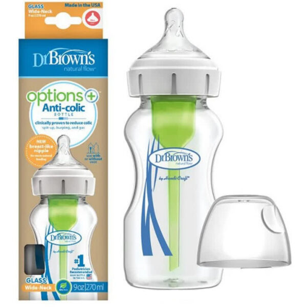 شیشه شیر پیرکس 270میل دکتربراون پهن 91700