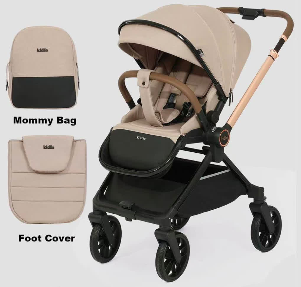 photo_۲۰۲۵-۱۰-۲۹_۱۴-۳۸-۴۷ کالسکه کیدیلو D900 کرم خاکی با کیف و کاور KIDILO - Image 1