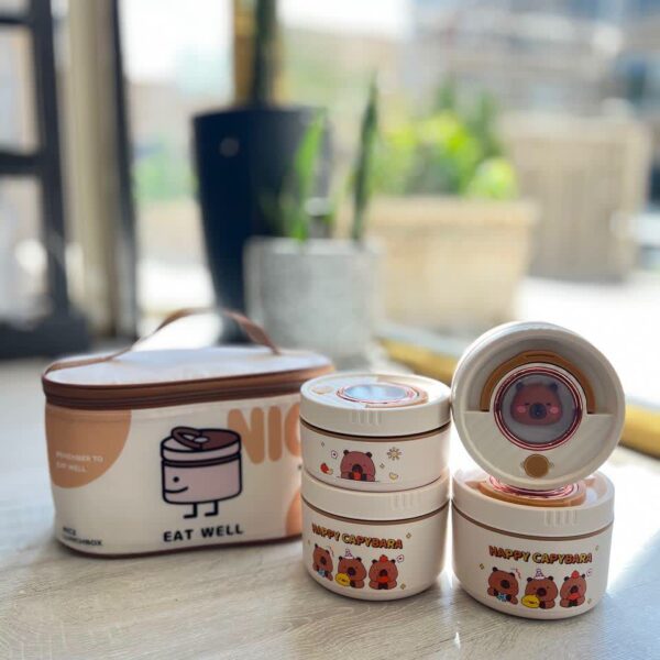 لانچ باکس کاوردار 4طبقه 3بعدی